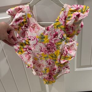 Posh Peanut Pink and Yellow Floral Swimsuit